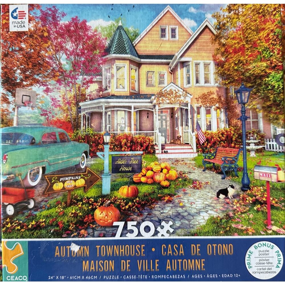 Ceaco Autumn Townhouse 750 Piece Puzzle in Box
